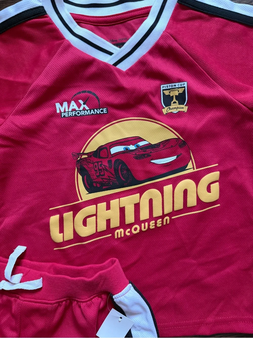 Disney Pixar Lightning McQueen Red Kids Short Sleeve Jersey & Shorts Set